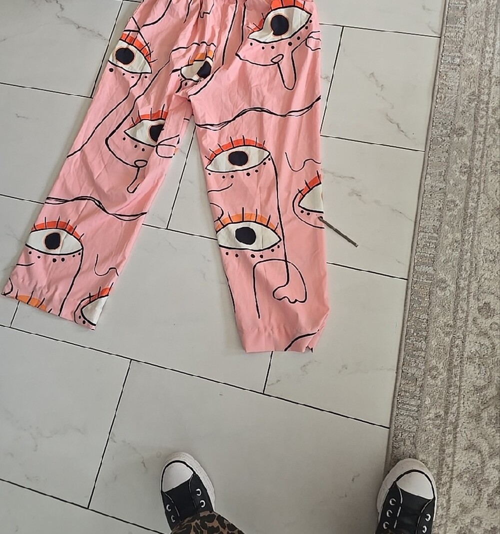Evil Eye Pink -Print Jogger Pants - Picture 9 of 11